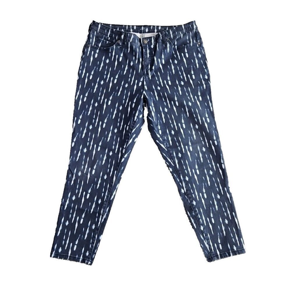 New Directions‎ Jeans Women's 16R Blue Bleach Tie Dyed Skinny Stretch ND314-TDT